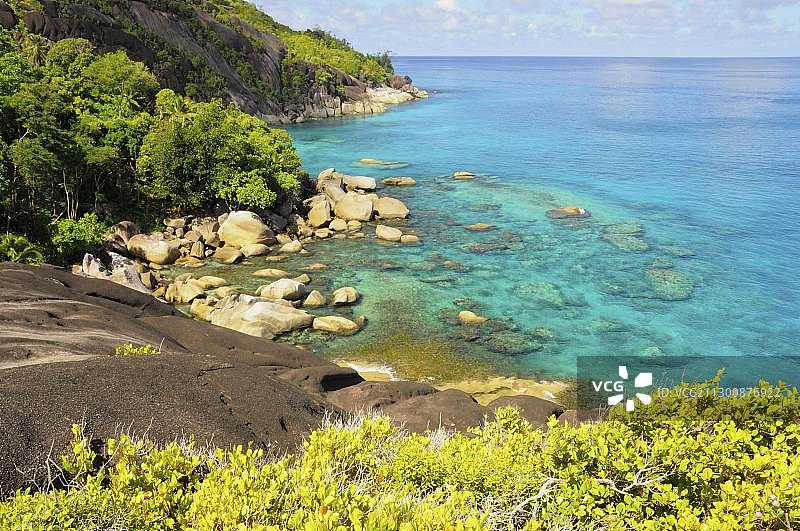 塞舌尔马埃岛西北海岸的沿海地区图片素材