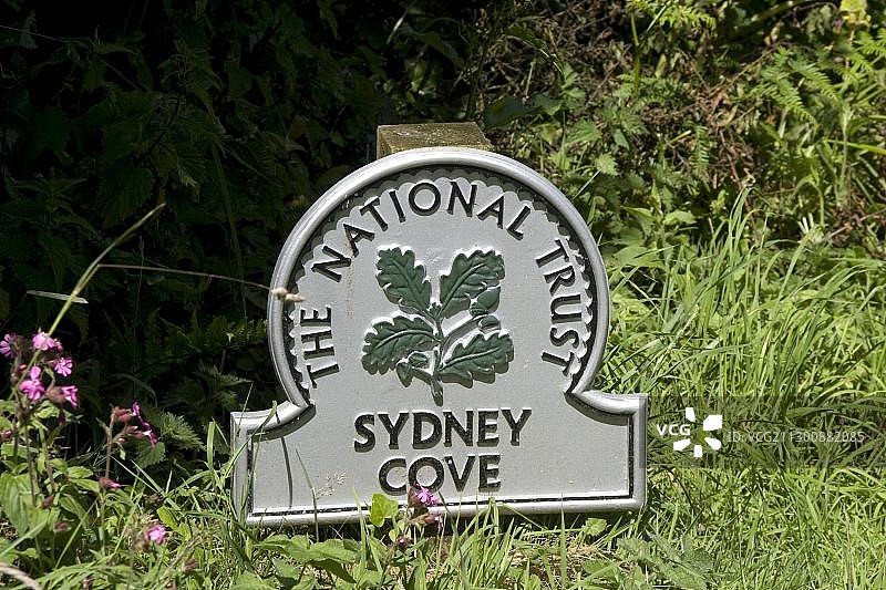 英国康沃尔悉尼湾国家信托标志图片素材