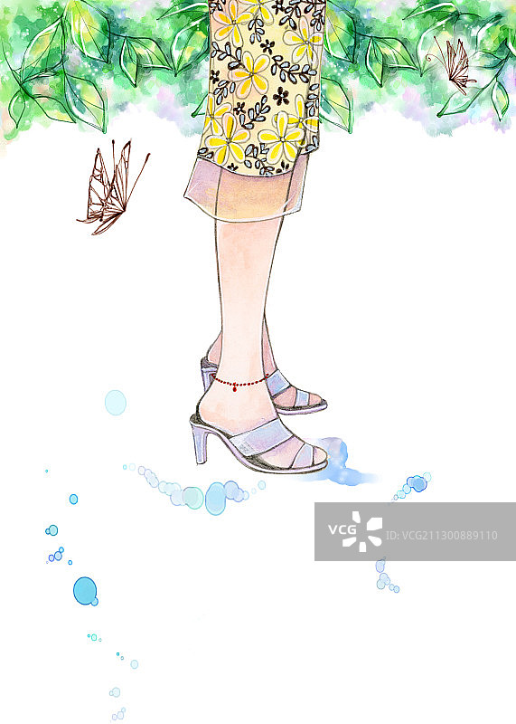 夏天的花裙子图片素材