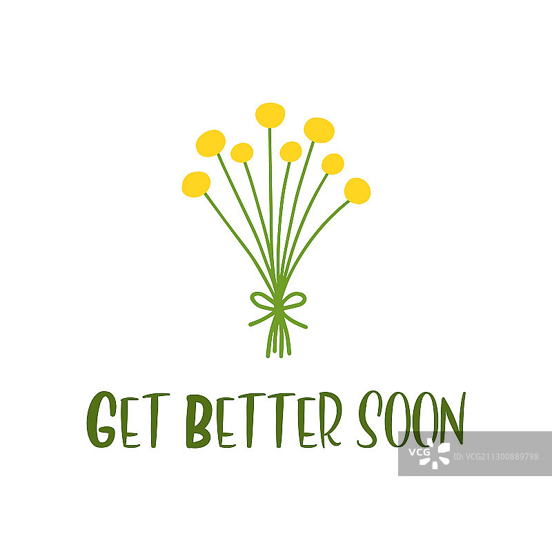 手绘风格的“早日康复”标语图片素材