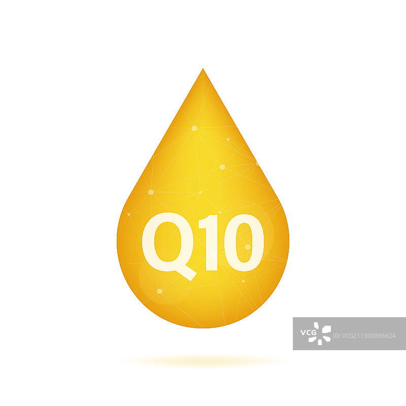 辅酶Q10黄金油滴图标图片素材