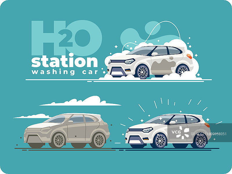 洗车店洗车流程图片素材