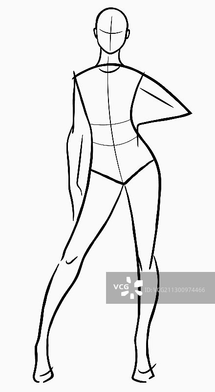 女性人体模特简笔画图片素材