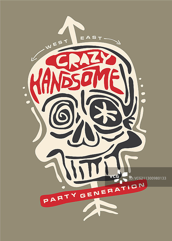 时髦的骷髅T恤设计图片素材