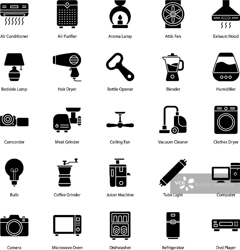 电子产品和电器字形合集图片素材