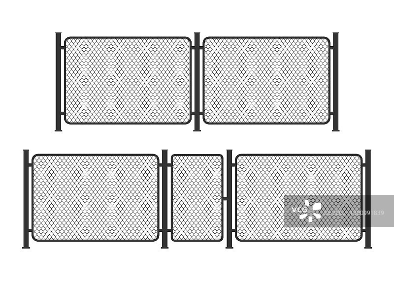 金属链式监狱围栏图片素材