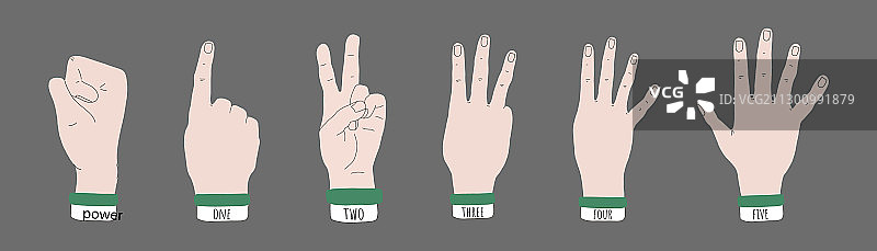 手绘人物手势合集图片素材