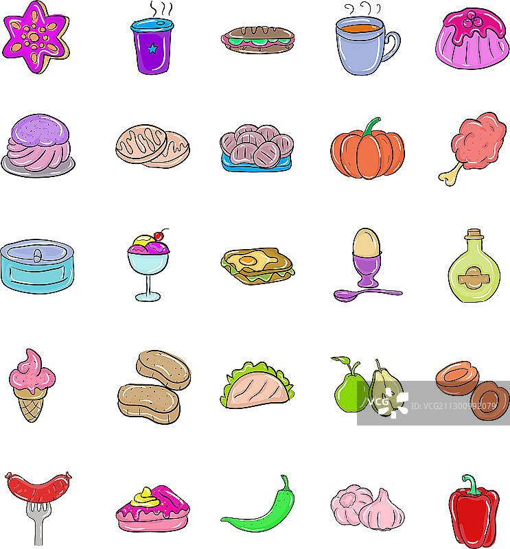 套餐涂鸦图标图片素材