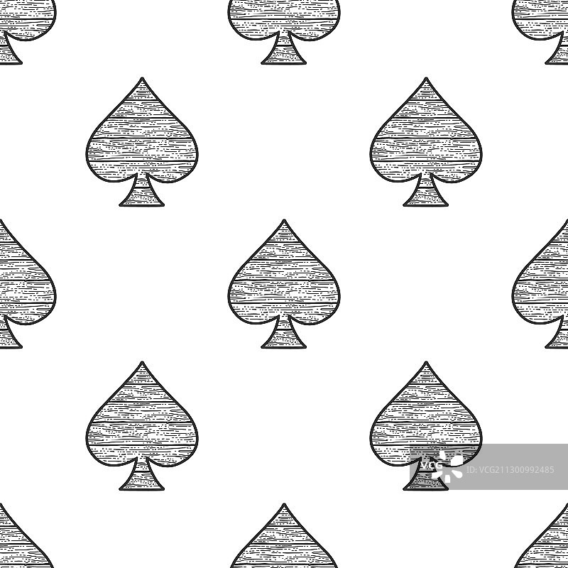 黑桃无缝图案草图图片素材