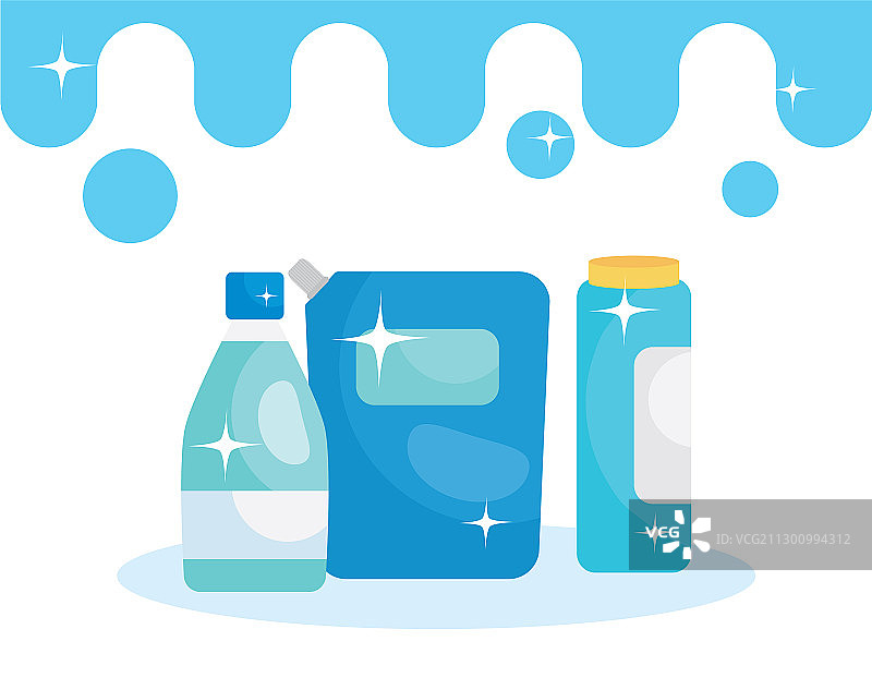 彩色清洁用品瓶设计图片素材