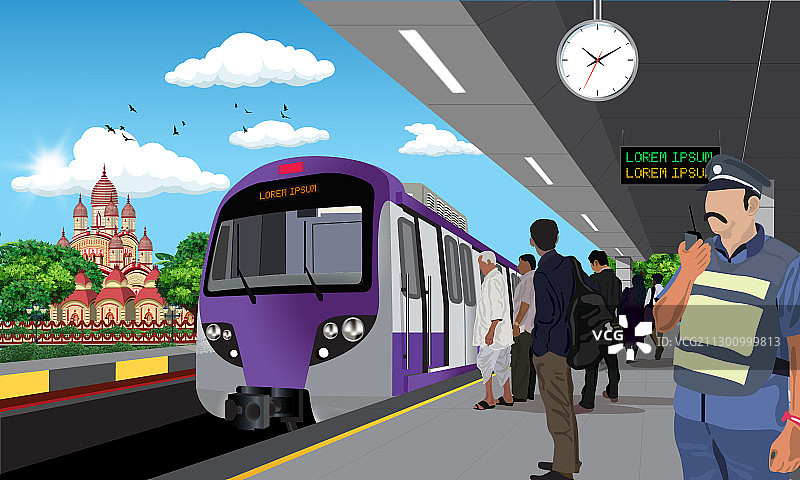 印度地铁列车服务图片素材