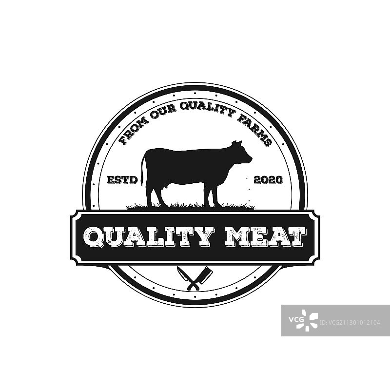 复古安格斯牛肉标志标签图片素材