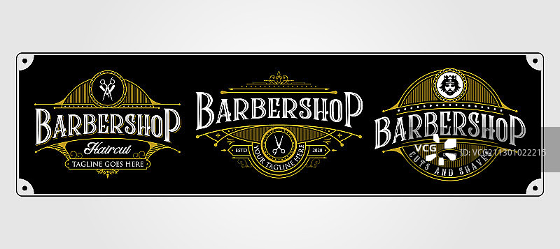 复古理发店标志设计图片素材