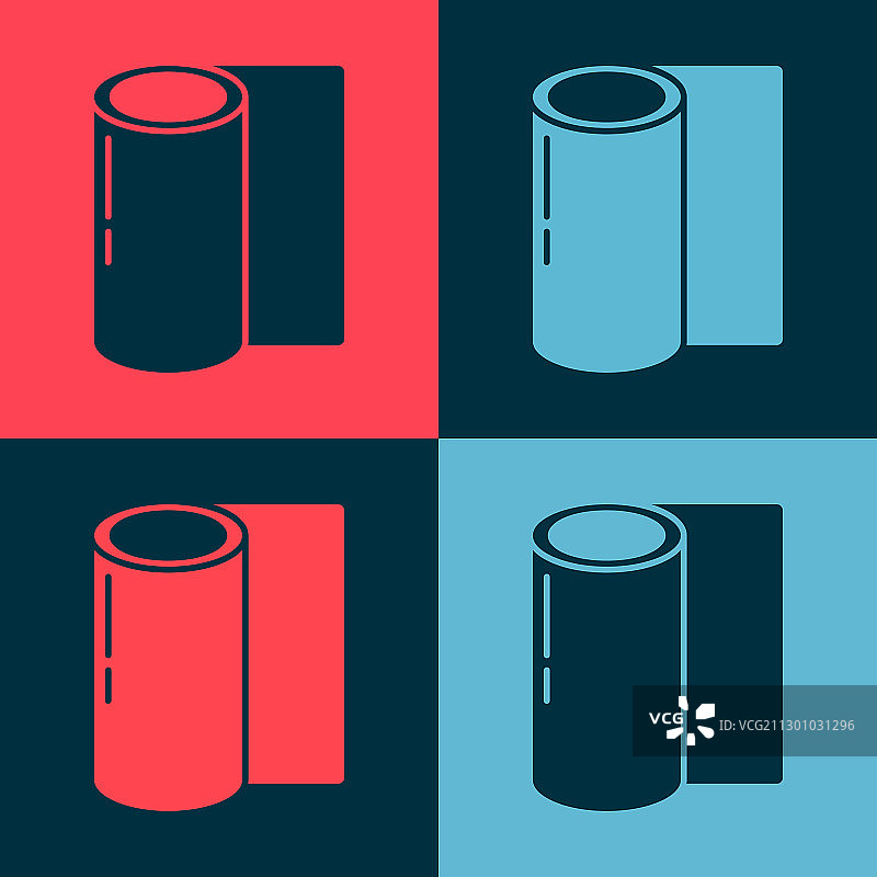 波普艺术健身垫卷图标图片素材