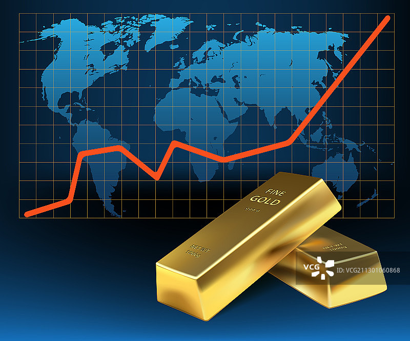 金融世界的黄金增长概念图片素材