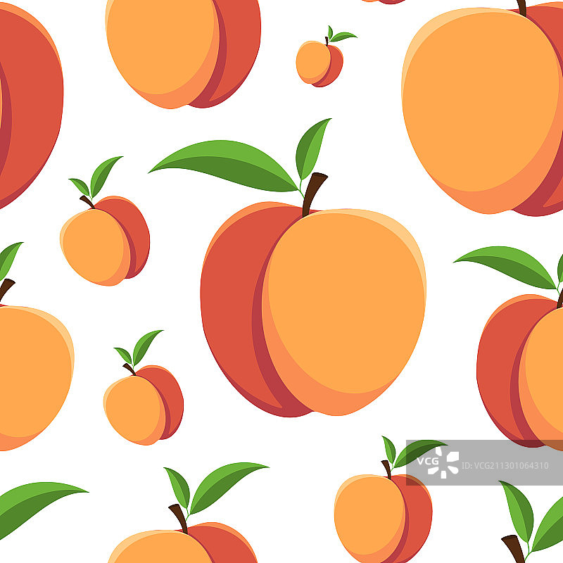 白色背景上的油桃无缝图案图片素材
