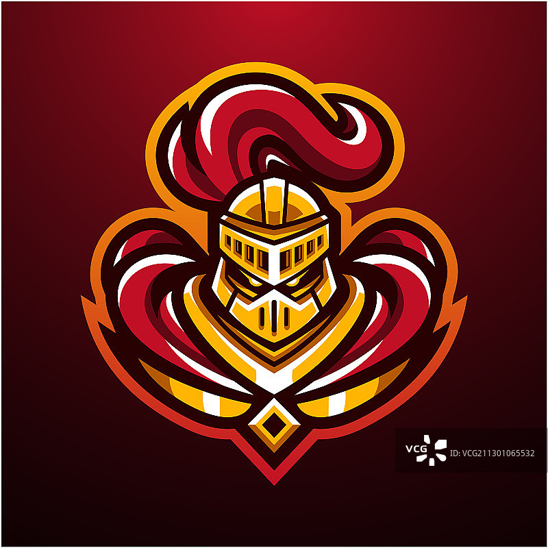骑士头像吉祥物标志设计图片素材