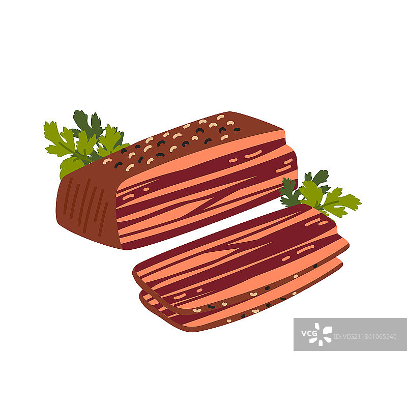 白背景上的意大利腌肉熟食图片素材