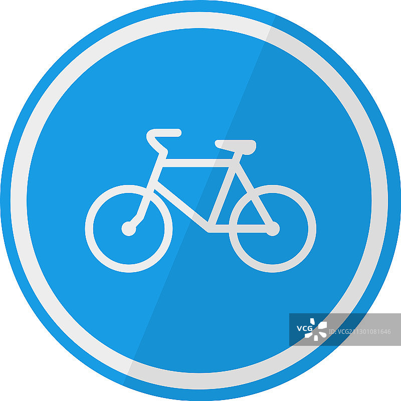 扁平风格的自行车路标图片素材