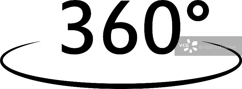 扁平风格的360度隔离黑色图标图片素材