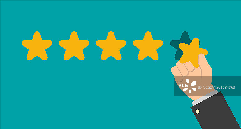 扁平风格手持星星评级图片素材