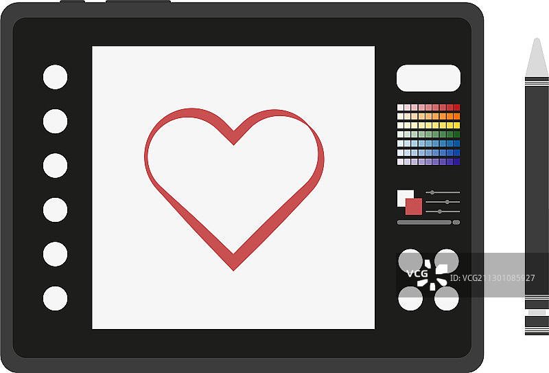 设计师绘图板与手写笔扁平风素材图片素材
