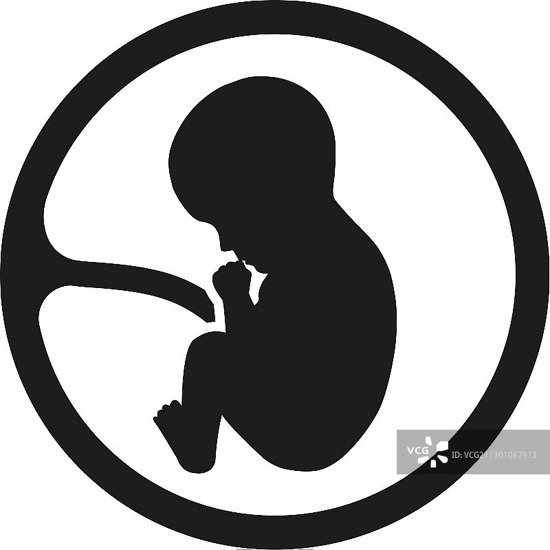 黑色胎儿图标图片素材