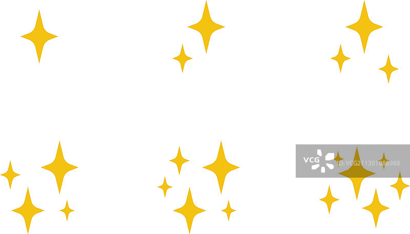 白色背景上扁平风格的星星集合图片素材