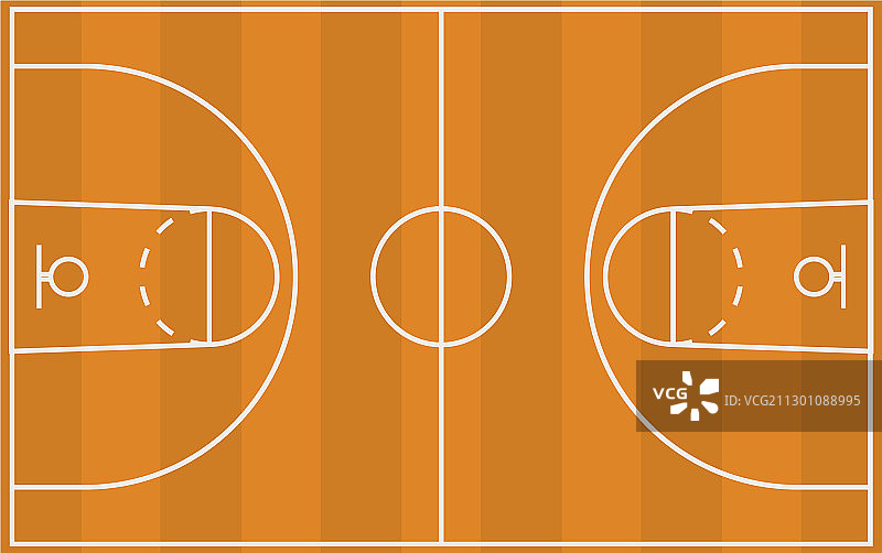 扁平风格的篮球场地示意图图片素材