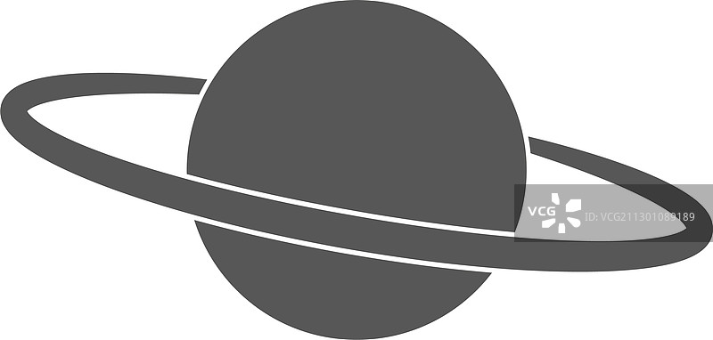 白色背景上的土星光环黑色图标图片素材