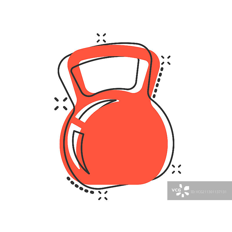 漫画风格壶铃运动图标图片素材