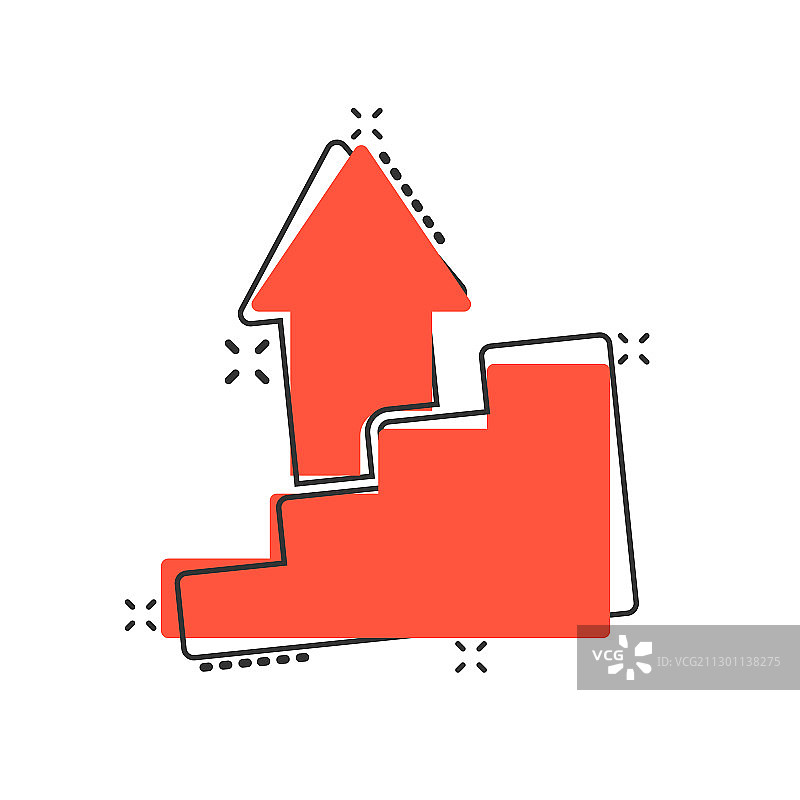 漫画风格的图表箭头增长图标图片素材