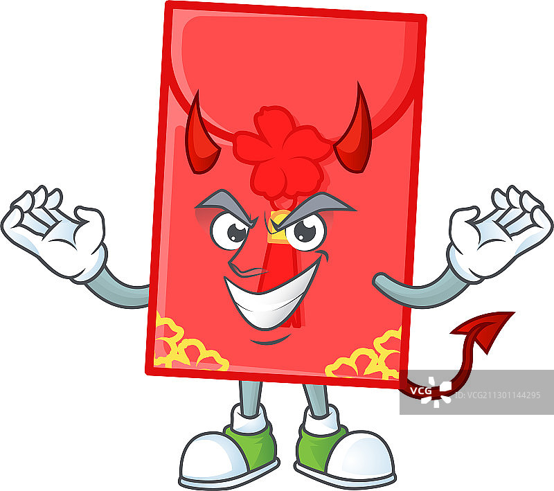 卡通中国红包恶魔角色设计图片素材