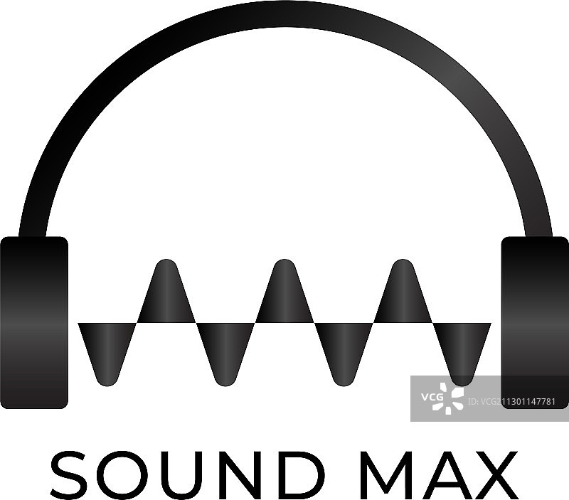 声音最大化标识耳机声波标识设计图片素材