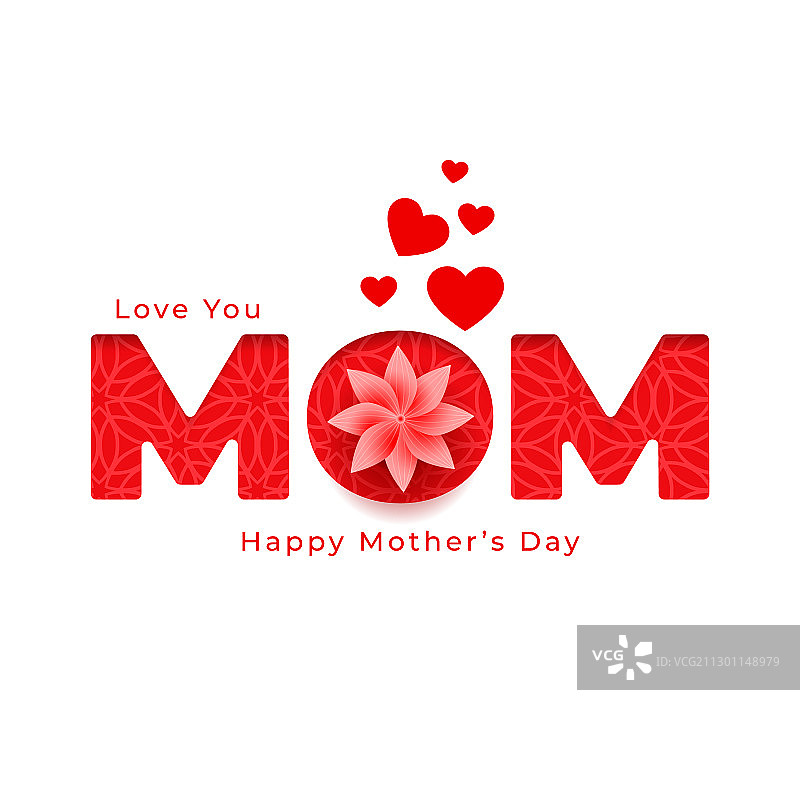 母亲节鲜花爱心贺卡图片素材