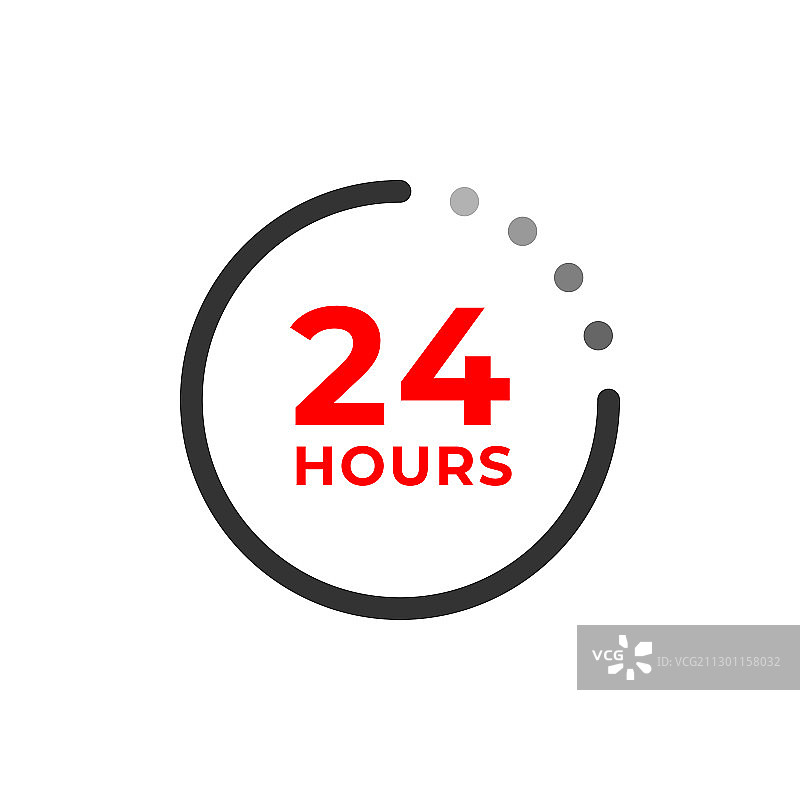 24小时彩色图标和时间概念图片素材