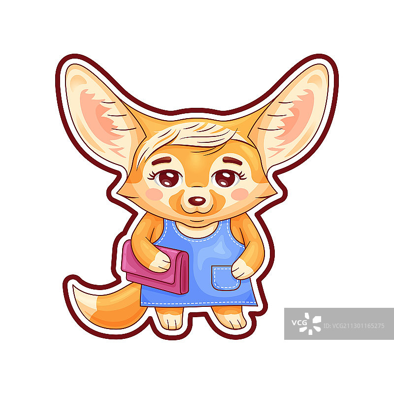 穿着时尚的可爱女性耳廓狐图片素材