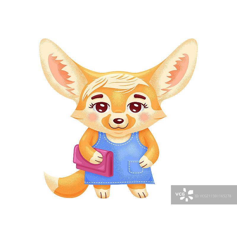 穿着时尚的可爱女性耳廓狐图片素材