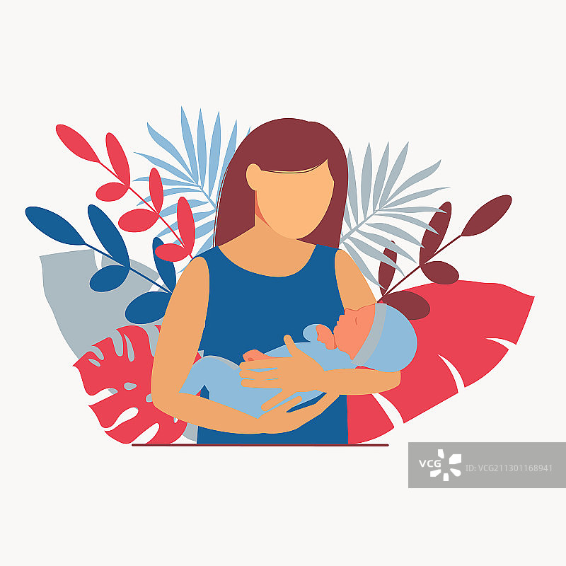 怀抱婴儿的母亲图片素材
