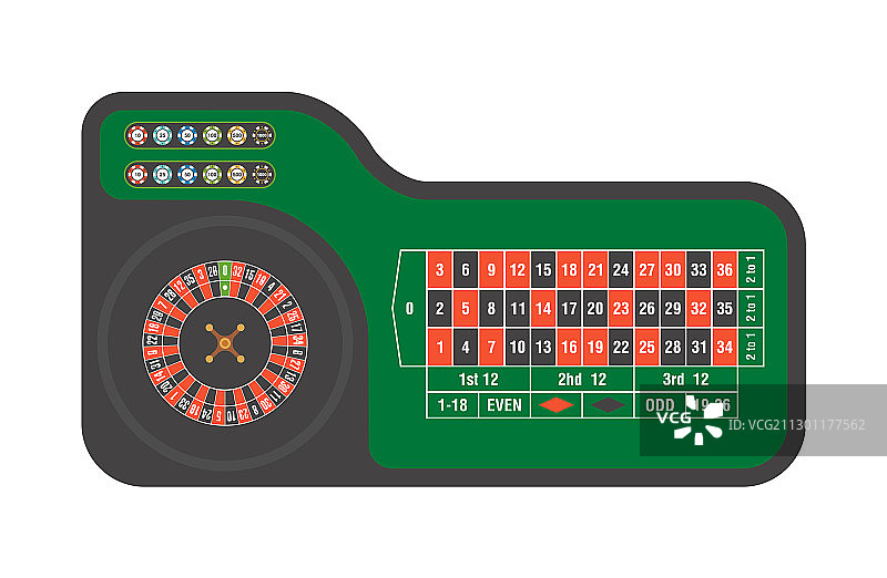 赌场轮盘赌桌图片素材