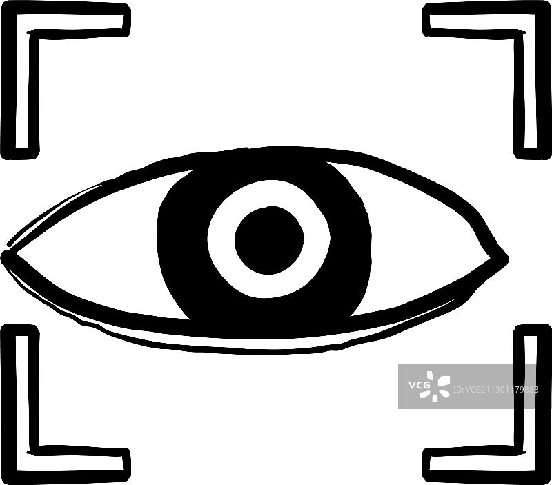 手绘视网膜扫描识别测试涂鸦图片素材
