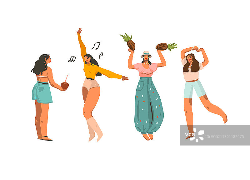 手绘抽象夏季图案图片素材