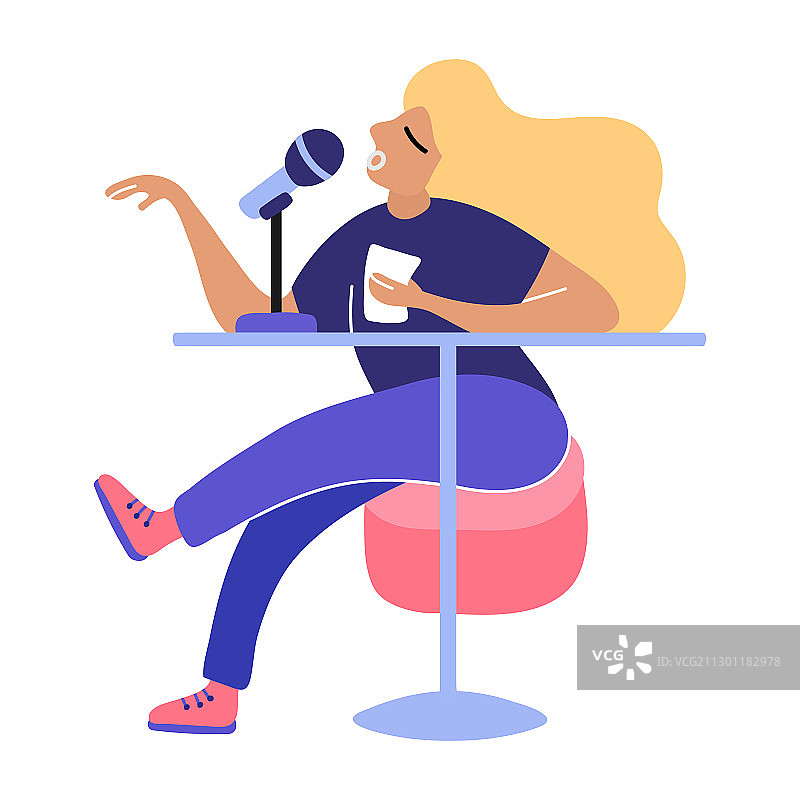 电台主持人热情广播图片素材