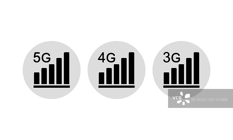 5G 4G 3G图标集或新的移动通信图片素材
