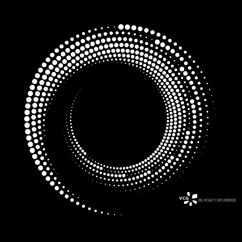 圆形白色半色调点阵图片素材