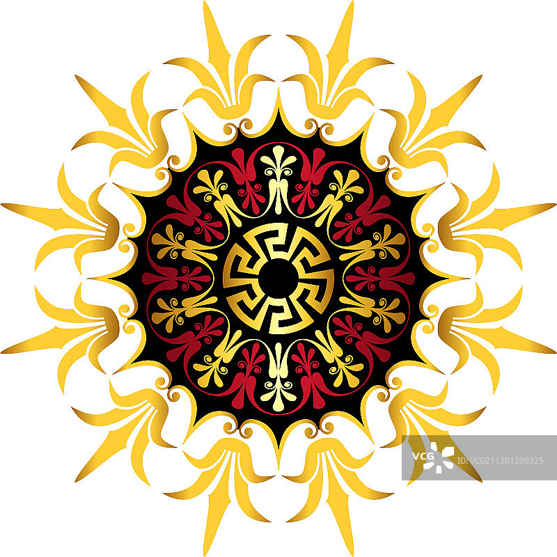 金色希腊回纹图片素材