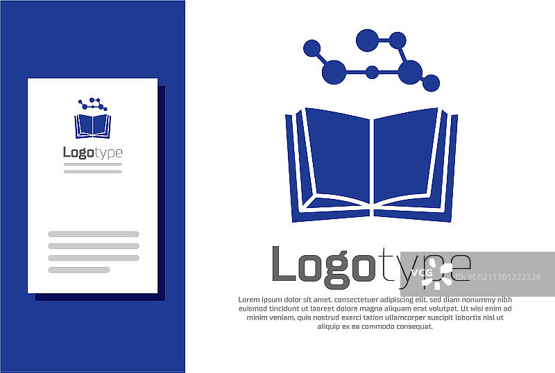 蓝色打开书图标孤立的白色背景图片素材