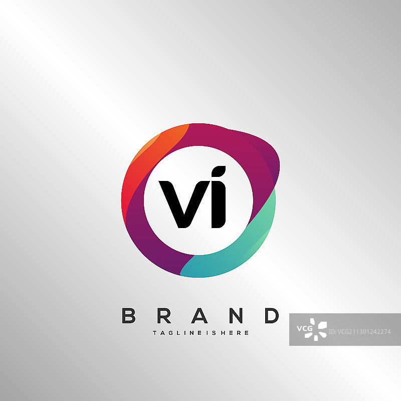 字母VI渐变色Logo设计图片素材
