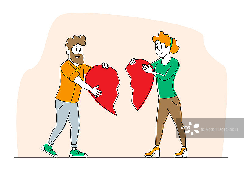 心碎情侣分手离婚男人和女人图片素材