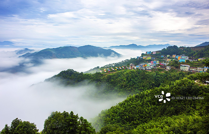 美丽乡村，官畲云海图片素材
